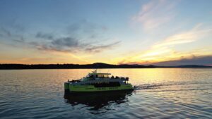 Larger whale watching boat